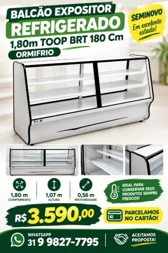 BALCÃO EXPOSITORREFRIGERADO 1,80m Toop BRT Ormifrio