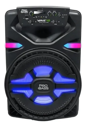 Caixa De Som Pro Bass Wave 12 Preto  Portátil