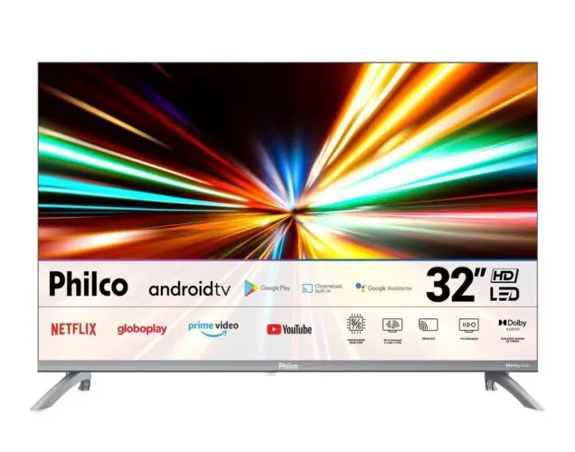 Smart TV Philco 32 Polegadas LED Dolby Audio Prata Na Caixa