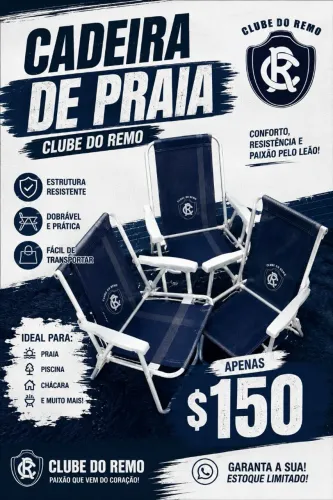 Cadeiras de praia do clube do remo