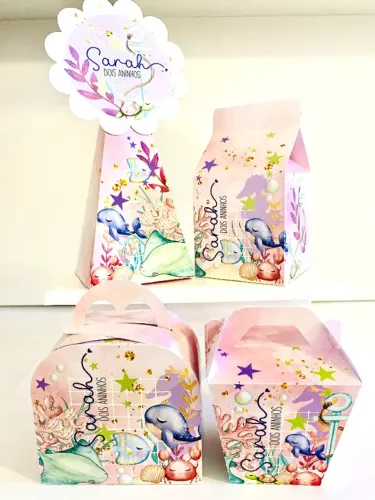 Caixinhas para Aniversário - Fundo do mar