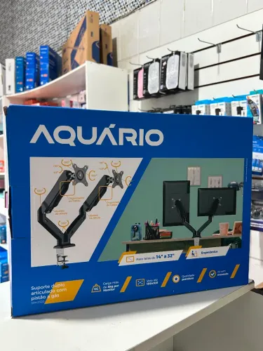 Suporte para Monitor Duplo com Pistão a Gás 