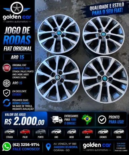 JOGO DE RODAS ORIGINAIS FIAT ARO 15