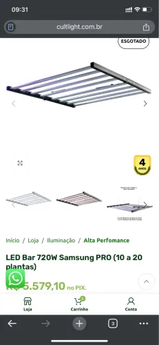 Painel Led Cultivo Indoor 720w