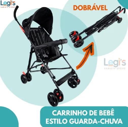 Carrinho de bebê guarda chuva