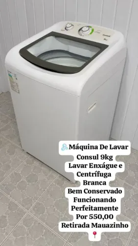 Máquina de lavar 9kg Consul Lavar Enxague e Centrífuga Funcionando perfeitamente Mauazinho