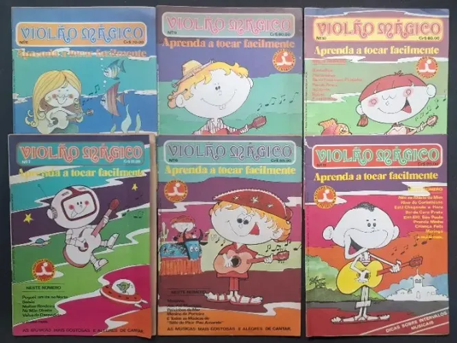 REVISTA VIOLÃO MÁGICO AULA DE VIOLÃO LOTE COM 6 EXEMPLARES