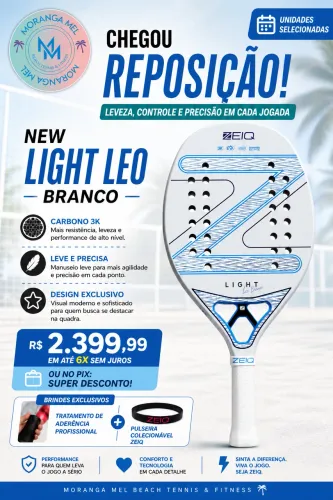 Raquete beach Tennis Light leo Branco