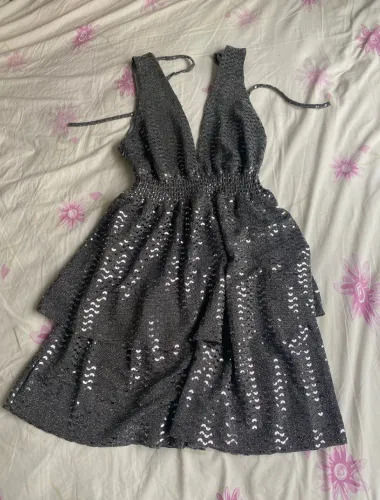 Vestido de festa prata