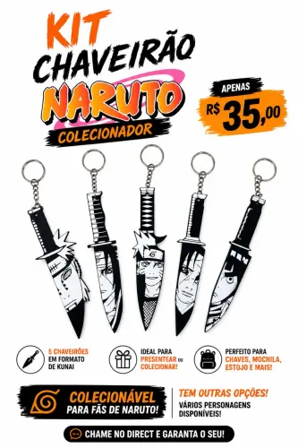 KIT CHAVEIRÃO NARUTO - COLECIONADOR