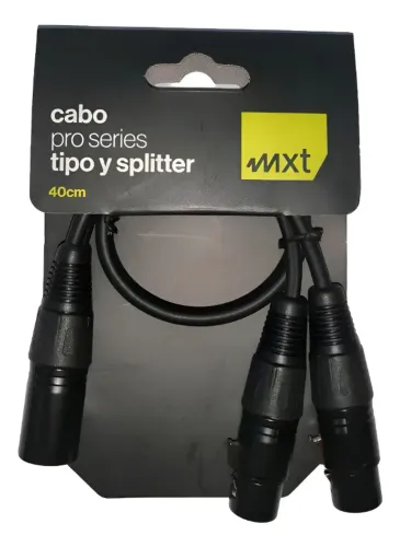 Cabo Splitter Xlr Macho X 2 Xlr Femea Mxt Profissional 40cm