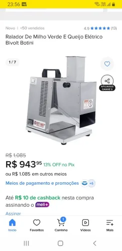 Ralador elétrico milho e queijo