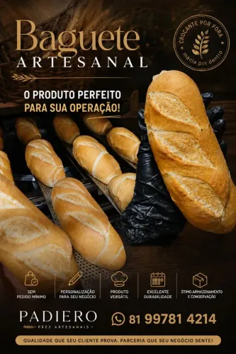 Baguete tipo artesanal para fornecimento