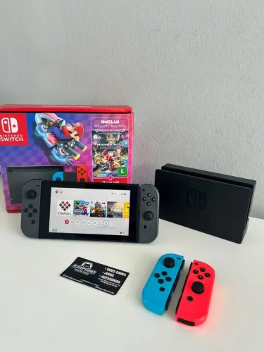 Nintendo Switch Desbloqueado! Completo!! (Aceito Cartão)