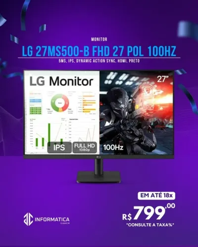 MONITOR LG 27MS500-B FHD 27 POL 100HZ 