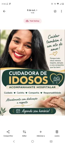 Acompanhante Hospitalar e cuidadora de Idoso
