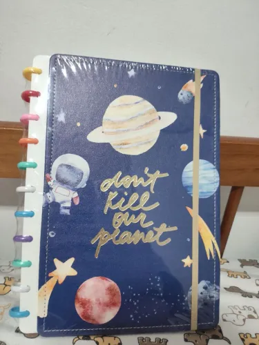 Caderno de discos smart novo de astronautas capa dura tamanho médio