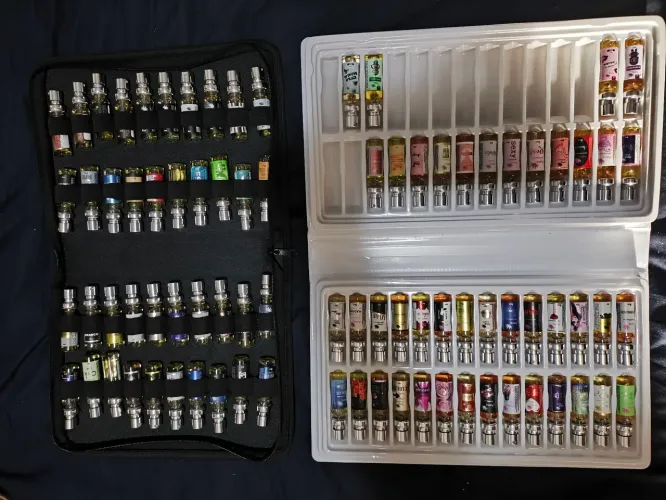 Estojo com 84 amostras de 8ml da Amei Cosméticos 