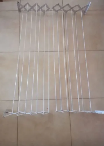 Varal de parede sanfonado 7 varetas retrátil medidas aberto 1mx38cm