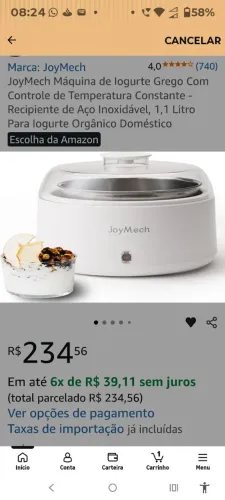 IOGURTEIRA JOY MECH importada
