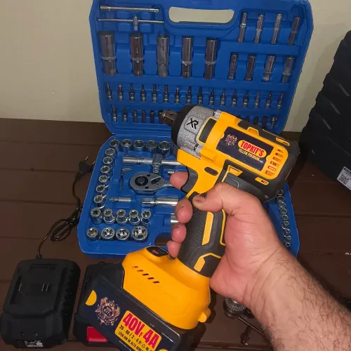 Chave de impacto 350N brushless + jogo de chaves 108 peças