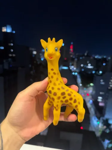 Boneco de borracha vinil antigo da estrela girafa antiga da estrela 