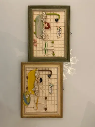 Par de Quadros Decorativos 3D para Banheiro Infantil / Lavabo