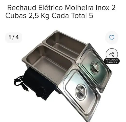 Rechaud e marmiteiro inox