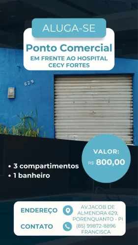 Alugo Ponto Comercial perto do Shopping Rio Poty