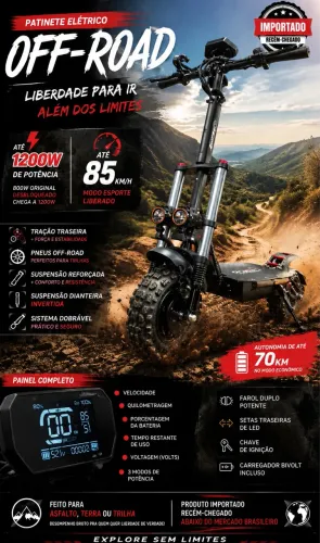 PATINETE ELÉTRICO SNIPER MOTOR SPORTS 1.200w 