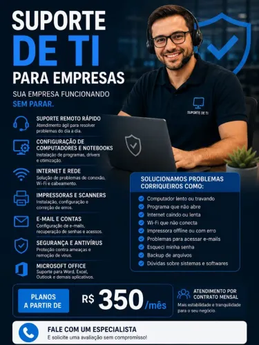 Suporte para comércio, pequenos escritórios