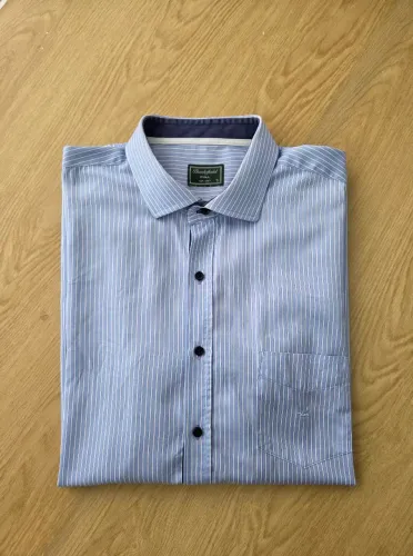 camisa brooksfield pima listrada azul 5