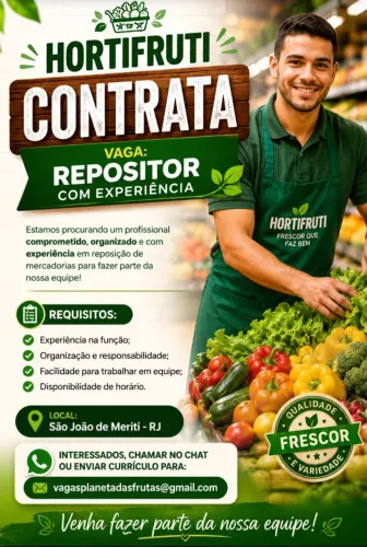 Repositor FLV com experiência