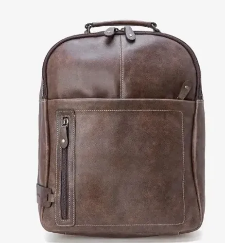 Mochila em Couro Marrom - Democrata