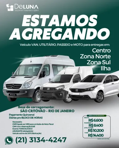 Motorista Agregado para o Rio de Janeiro