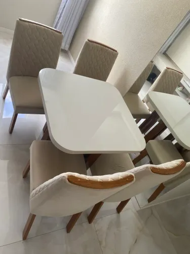 Mesa de Jantar 90x90 OFF-White 4 Cad Bom Pastor