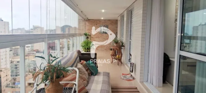Apartamento com vista para o mar, 3 dormitórios, Enseada, Guarujá