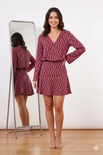 Vestido tam P / M estampa geométrica Lança Perfume