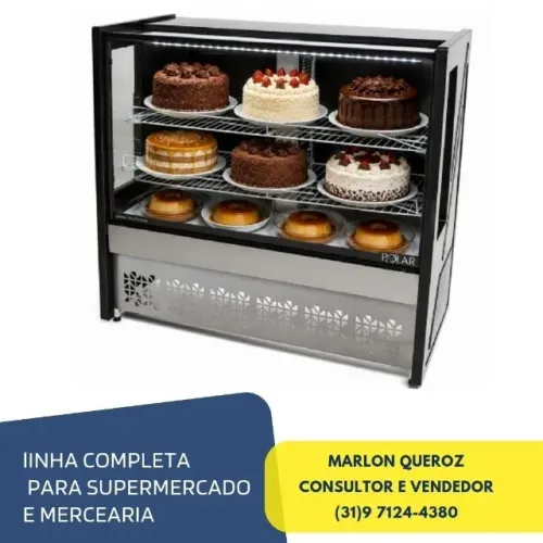 Balcão de Bolos e Tortas 1,25M Polar Novo