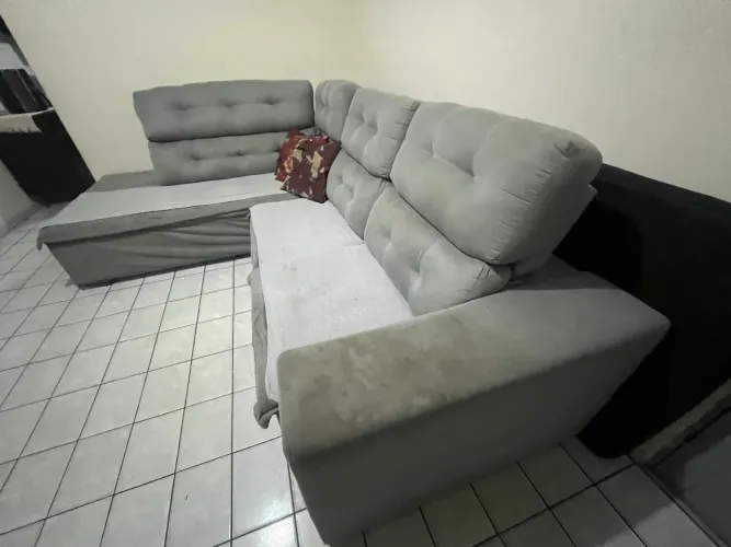 Sofá Retrátil 6 Lugares Chaise 91cm Presidente