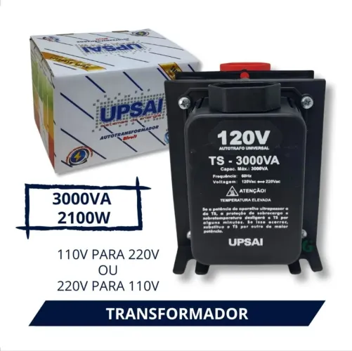 Transformador 3.000va para splits de até 9.000 BTUs