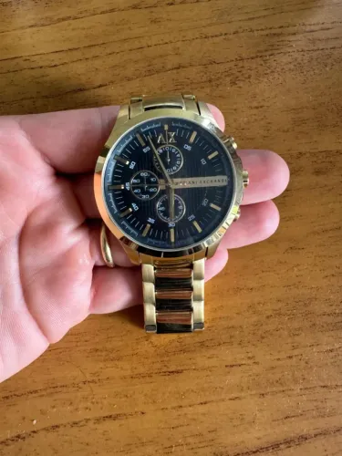 Relógio Armani Exchange Masculino Dourado Original AX2137