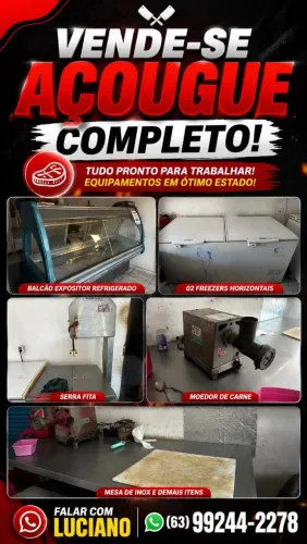 Venda de equipamentos de açougue