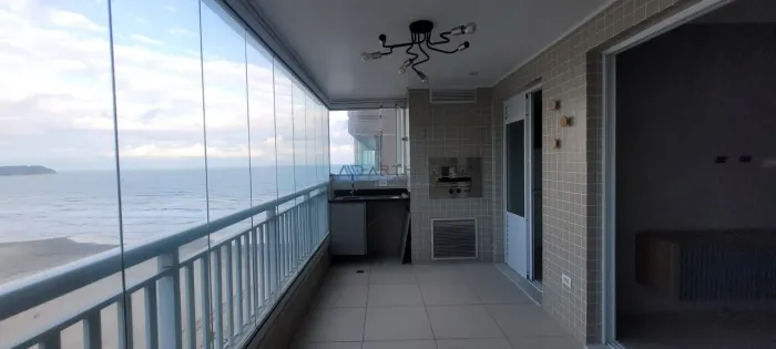 Apartamento para locação em Praia Grande na Aviação, com vista mar e lazer