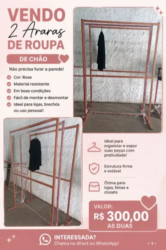 Vendo 2 araras de roupas
