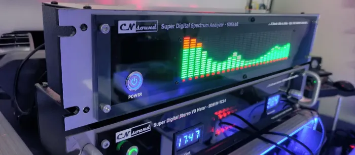 Analisador de Áudio Colorido, VU Meter Digital Bargraph