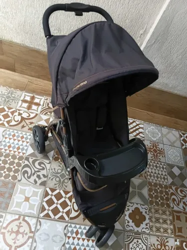 Carrinho de bebê galzerano milano preto/cobre