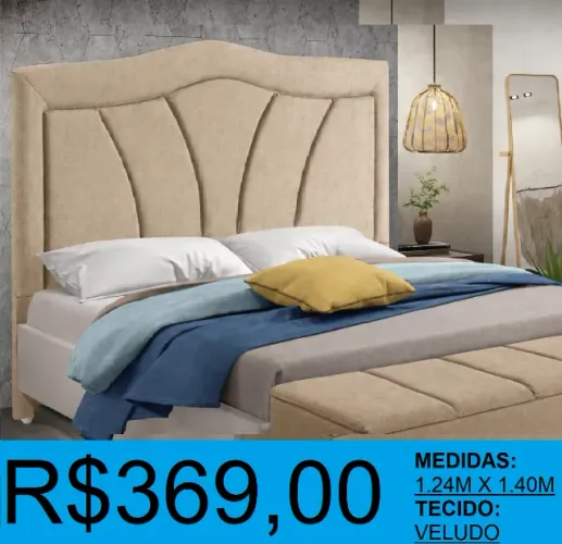 Cabeceira - casal - estofada - compre hoje e receba em até 72 horas