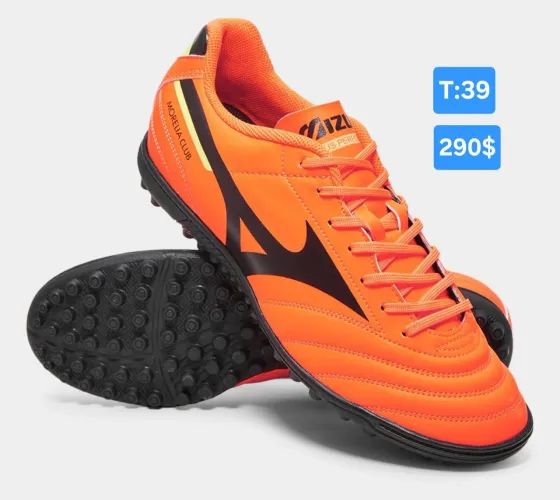 Chuteira society da Mizuno Morelia Club laranja original