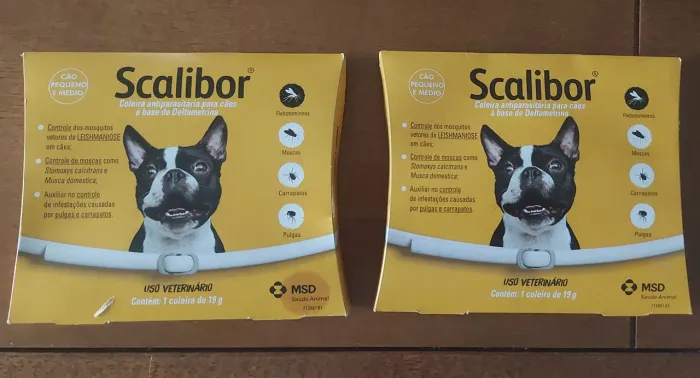 Kit com 2 <br>Coleira Antiparasitária Scalibor Cães Pequenos e Médios 48 cm